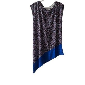 Halston Asymmetrical Slip Short Sleeve Mini Dress. Size Medium